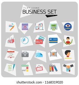 Business icon set. Diagram, paper, payment, calendar. Business concept. Can be used for topics like analysis, finance, accounting, paperwork