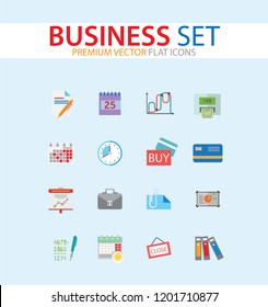 Business icon set. Diagram, paper, payment, calendar. Business concept. Can be used for topics like analysis, finance, accounting, paperwork