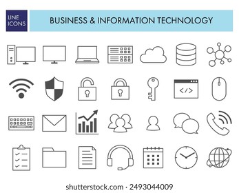 IT business icon set, digital icon
