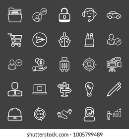 Business icon set with earning money outlined