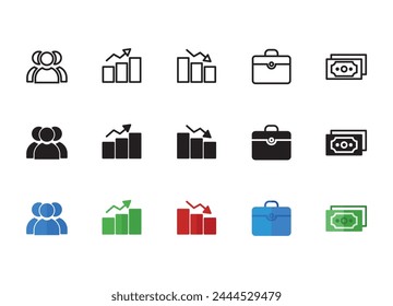 business icon set, business icon flat, business and management icon set. suitable for web design, app, logo