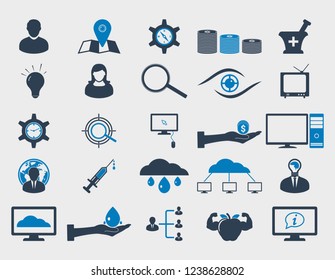 Business icon set. Flat style vector EPS