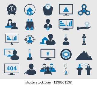 Business icon set. Flat style vector EPS