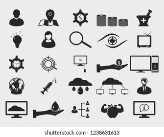 Business icon set. Flat style vector EPS