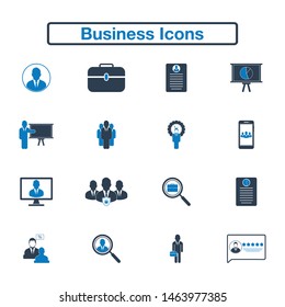 Business Icon set. Flat style vector EPS.
