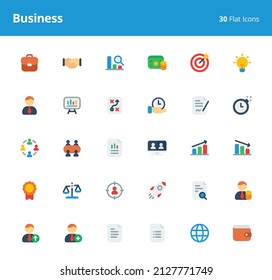 Business Icon Set with flat style for your design projects. Pixel perfect icons based on 32 x 32 px grids.