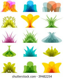 business icon set - floral-environmental-natural