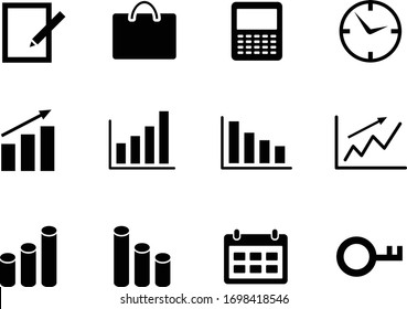 Icono de negocio para gráficos, calendarios, calculadoras, etc.