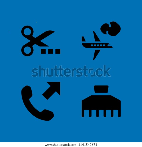 business icon set. With hair\
salon, telephone and airplane  vector icons for graphic design and\
web