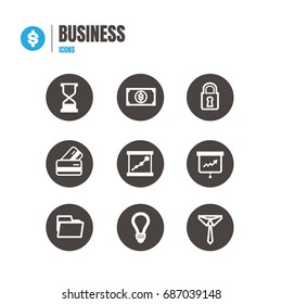 Business icon set. Illustration Vector . symbol on white background. logo