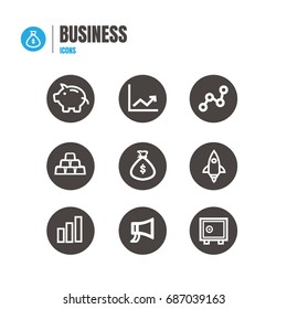 Business icon set. Illustration Vector . symbol on white background. logo