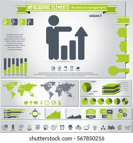 Business icon set and infographic elements
