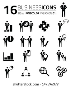 Business icon set isolated on white vector eps10 silhouettes