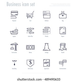 Business icon set. Line icon design. vector illustration. 