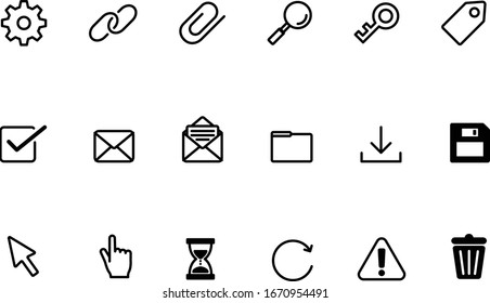 archivo de diseño plano de vínculo de correo electrónico conjunto de iconos de negocios