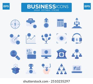 Business icon set. Meeting, infographic, analysing and more line icon.