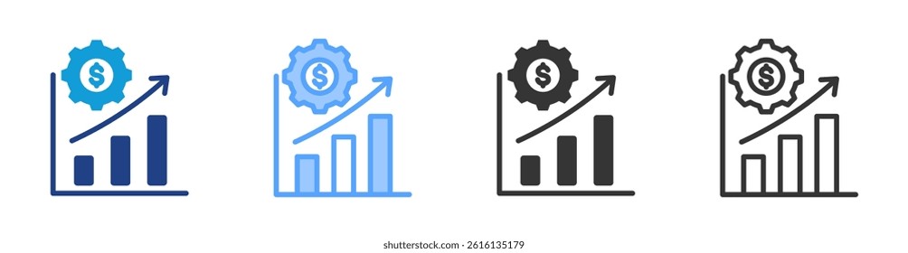 Business icon set multiple style collection