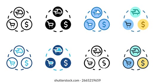 business icon set multiple style collection 
