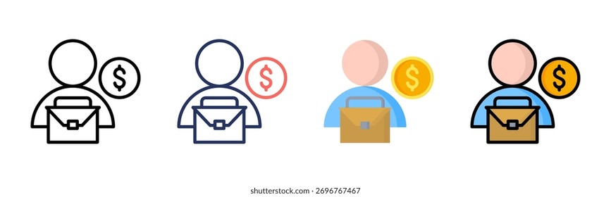 Conjunto de iconos de negocios colección de estilos múltiples