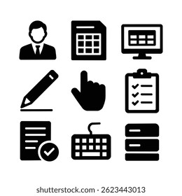 Business icon set and office icon