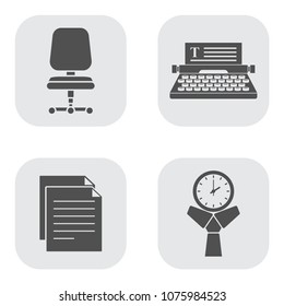 Business icon set, Office icon set, 4 icons set, vector eps 10, white isolated, white background