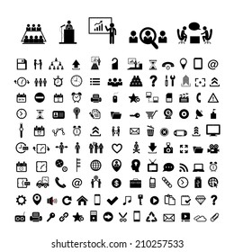 Business  icon set on white background 