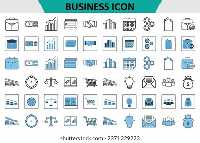 Business Icon Set Icon. Icon related to Business and survey. Suitable for web site design, app, UI, user interfaces. Line, solid, flat line icon style. Simple vector design editable