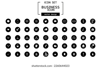 Business icon set simple black