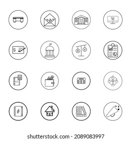 Business icon set suitable for info graphics, websites and print media. Black and white flat line icons.
