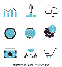 icono comercial. símbolo de conjunto de negocios elementos vectoriales para web infográfica.