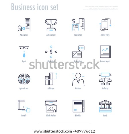 Business icon set. business symbol set. vector illustration.