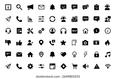 Conjunto de iconos de negocios, conjunto de iconos de Ui, iconos de cuidado de Clientes
