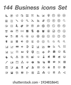 ฺ144 Business Icon Set Vcetor