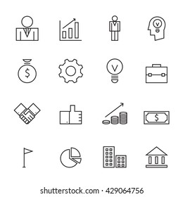 business icon set, vector