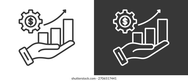 Colección De Vector Del Conjunto Del Icono Del Negocio Aislada En Blanco Y Negro