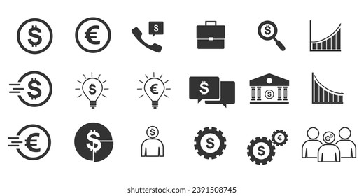 business icon set, vector eps 10 design, for graphic and digital needs.