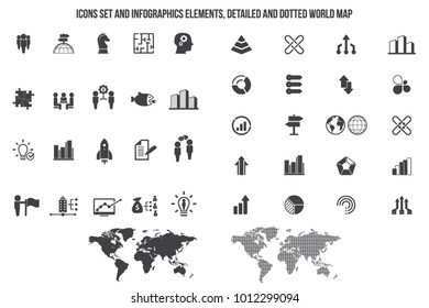 Business icon set. Vector  Icons for business, management, finance, strategy, marketing.