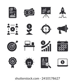 ilustración vectorial de conjunto de iconos de negocios