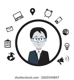 Business icon set. Vector illustration 10 eps.'