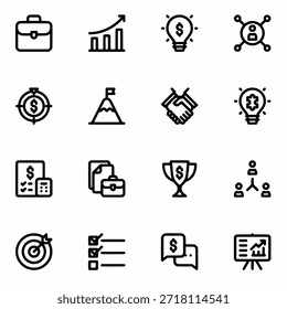 Conjunto de iconos de negocio Ilustración vectorial