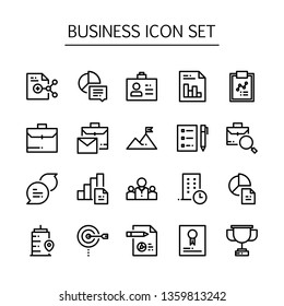 Business Icon Set Vector Line Style