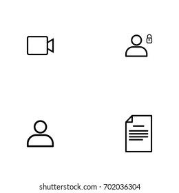 Business icon set vector line