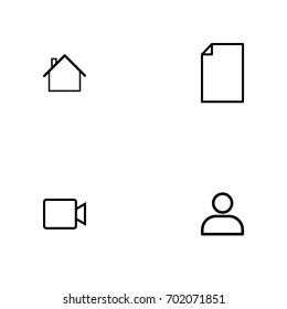 Business icon set vector line