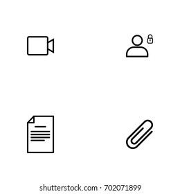 Business icon set vector line