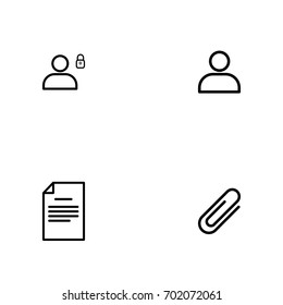 Business icon set vector line