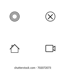Business icon set vector line