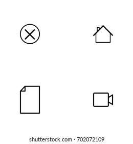 Business icon set vector line