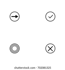 Business icon set vector line