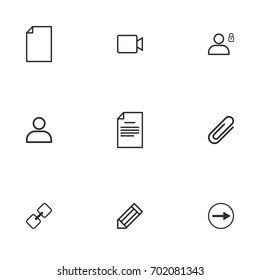 Business icon set vector line