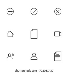 Business icon set vector line